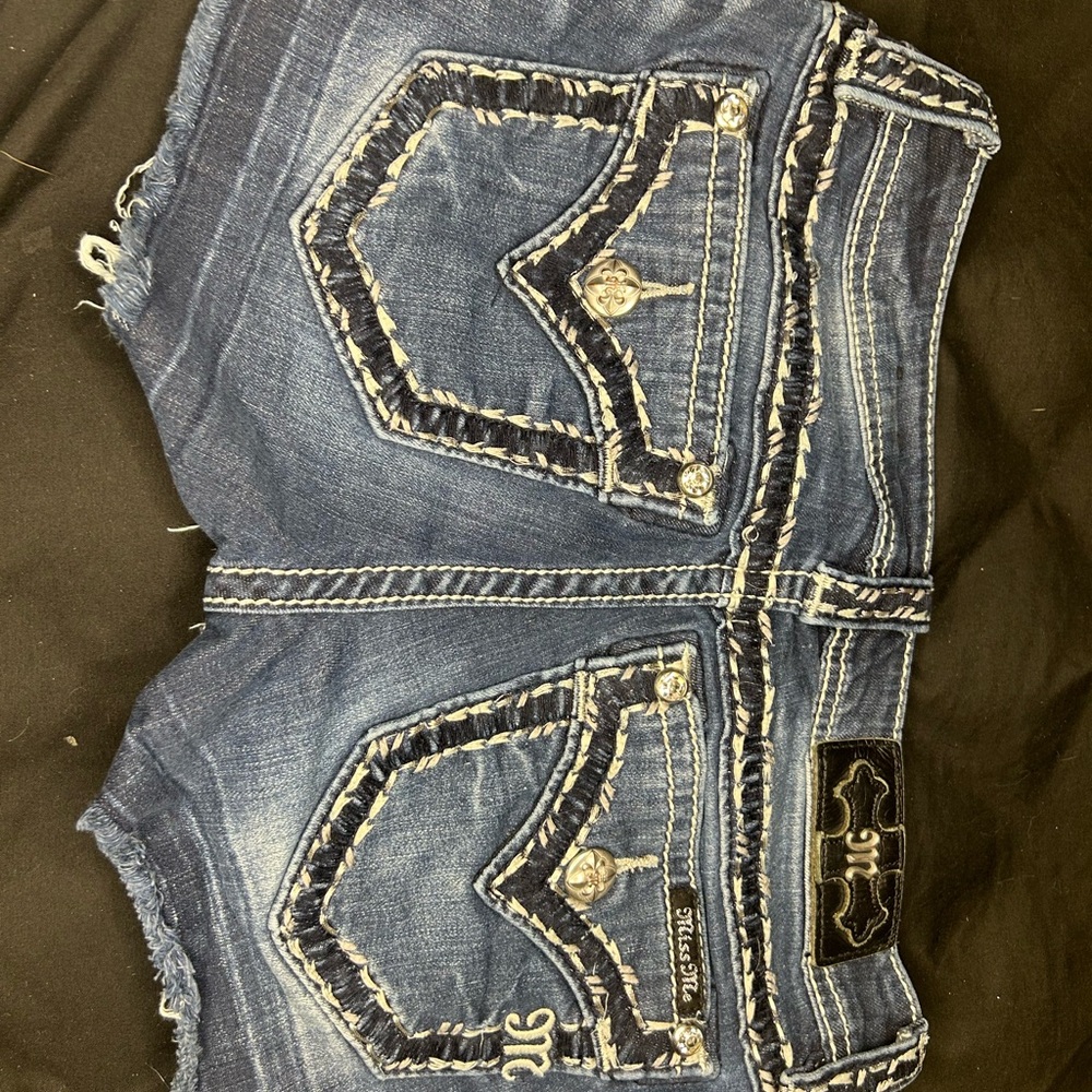Miss Me Blue Denim Short Shorts